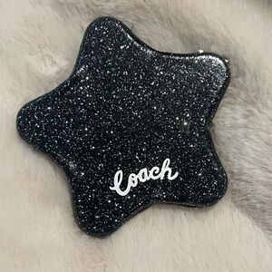 Coach Black Glitter Star Compact Mirror - NWOT